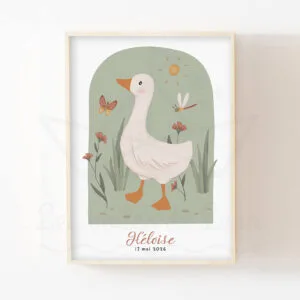 Oie – Affiche thème de la ferme personnalisable