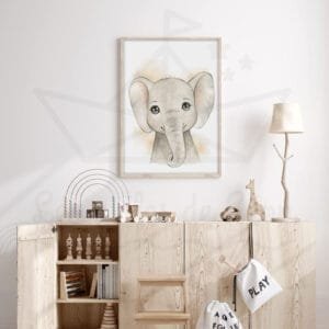 Affiche Jungle – Portrait éléphant personnalisé