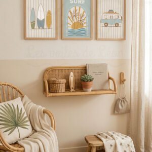 Trio d&rsquo;Affiches Surf & Van Rétro – Posters Personnalisés Soleil, Mer & Palmiers